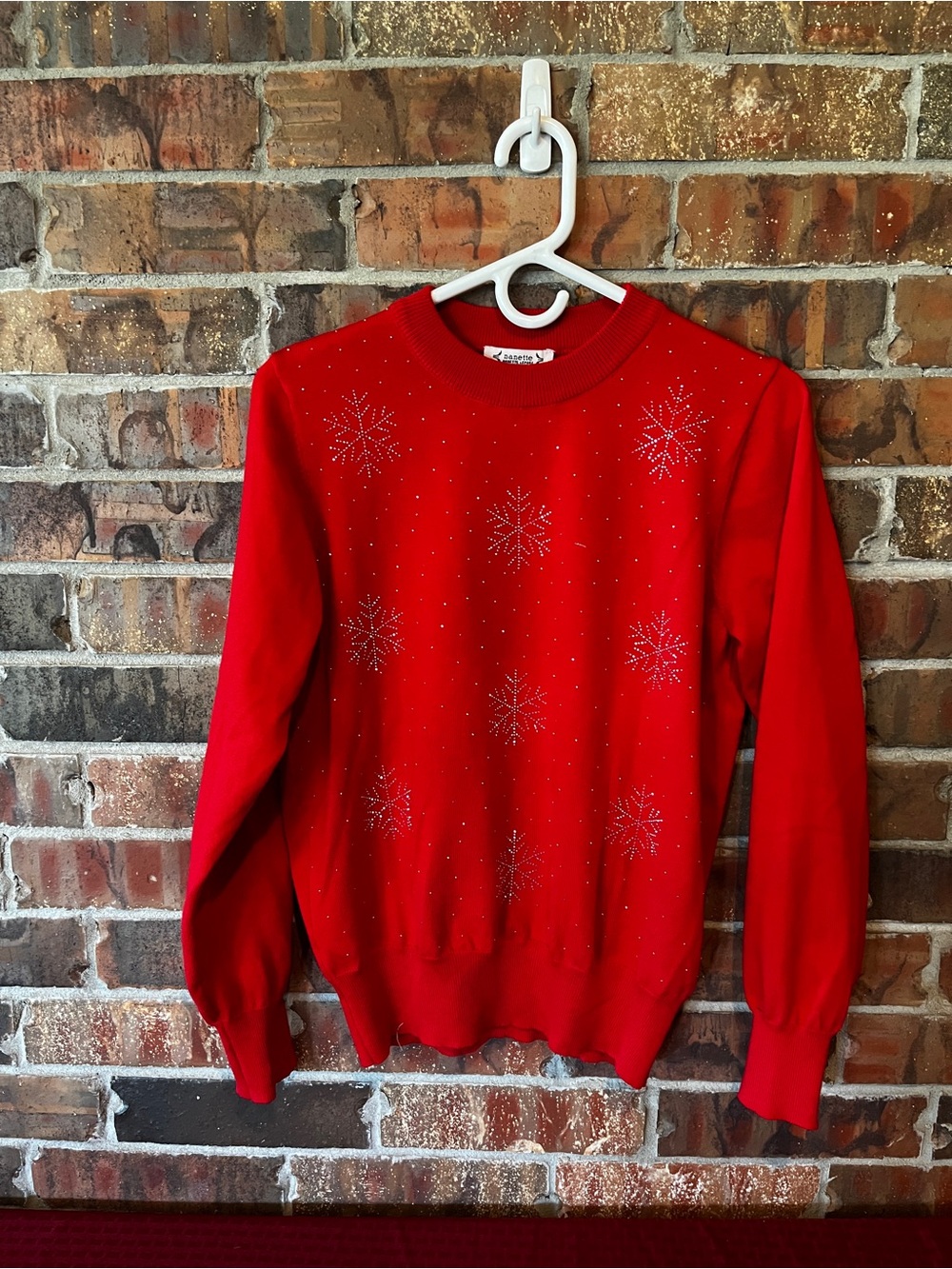 Nanette Lepore Women’s Red Snowflake Sweater Size:M With Sequins